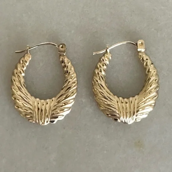 10k Solid Gold Hoop Earrings - Picture 3 of 15